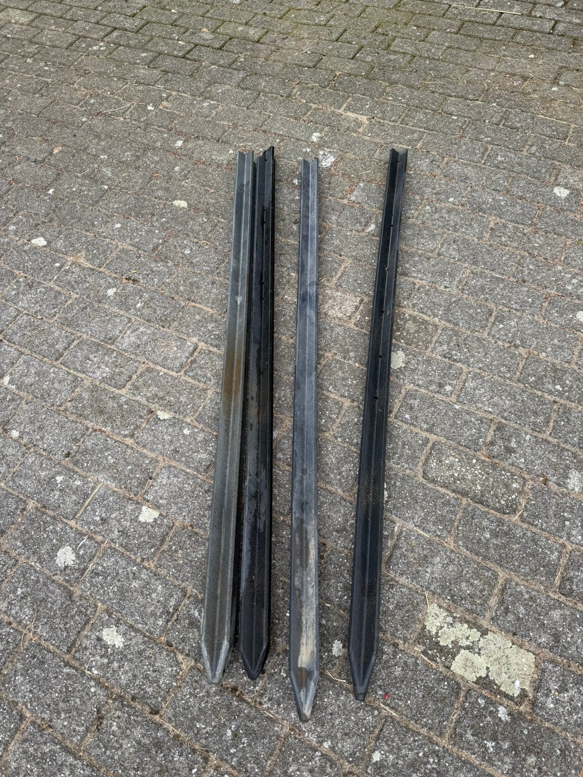 4 hoek weidepalen 150 cm, Tuin en Terras, Palen, Balken en Planken, Ophalen, Gebruikt, Minder dan 180 cm, Palen