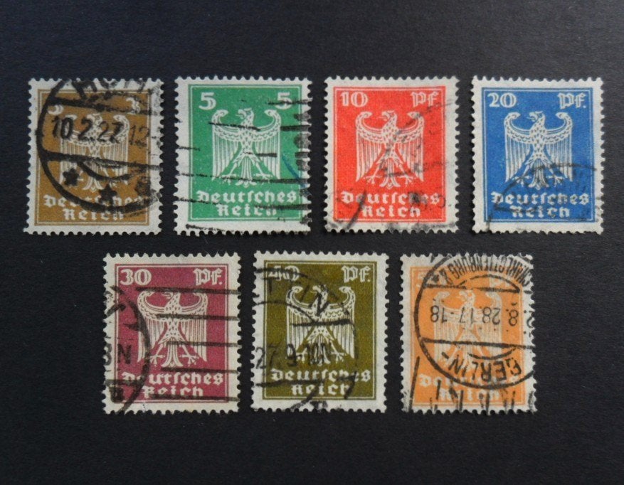 Deutsche Reich : Mi-355/361 serie Neuer Reichsadler 1924, Ophalen of Verzenden, Duitse Keizerrijk, Gestempeld
