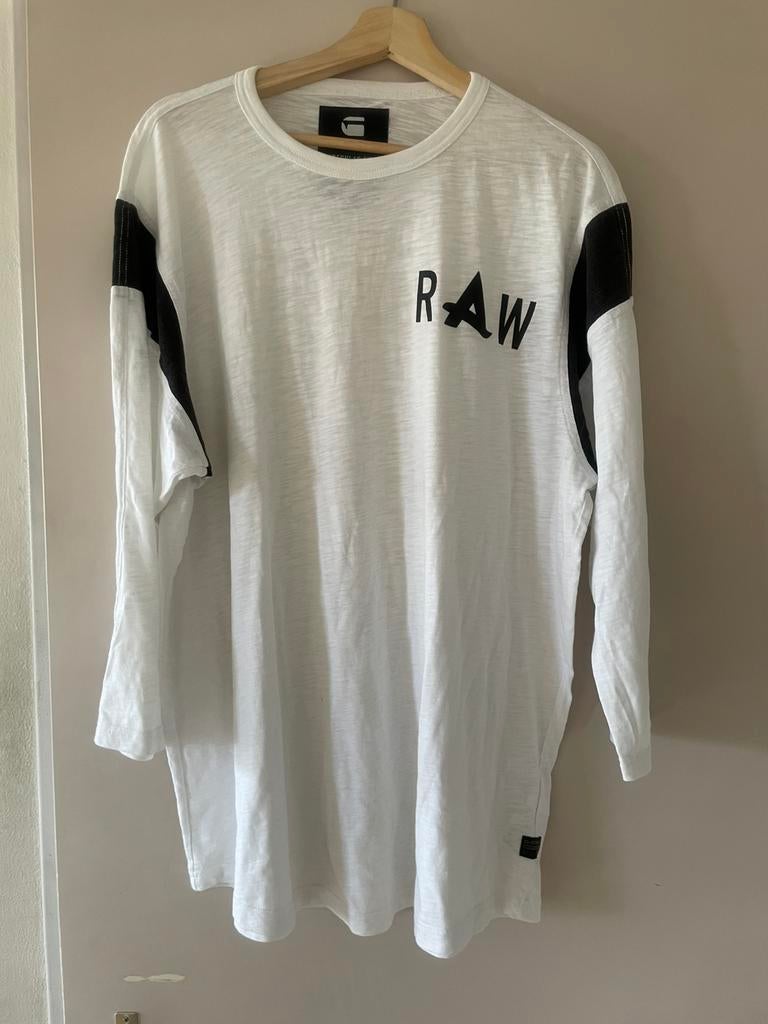 Gapstar Raw longsleeve shirt XL wit zwart, Ophalen of Verzenden, Zo goed als nieuw, Maat 56/58 (XL)