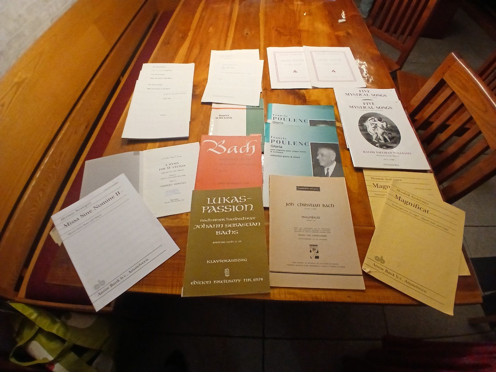 Diverse bladmuziek: Bach, Poulenc, Andriessen, Toebosch, Gebruikt, Klassiek, Overige soorten, Piano