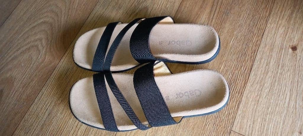 Gabor zwarte slippers maat 38., Slippers, Zwart, Gabor, Ophalen of Verzenden
