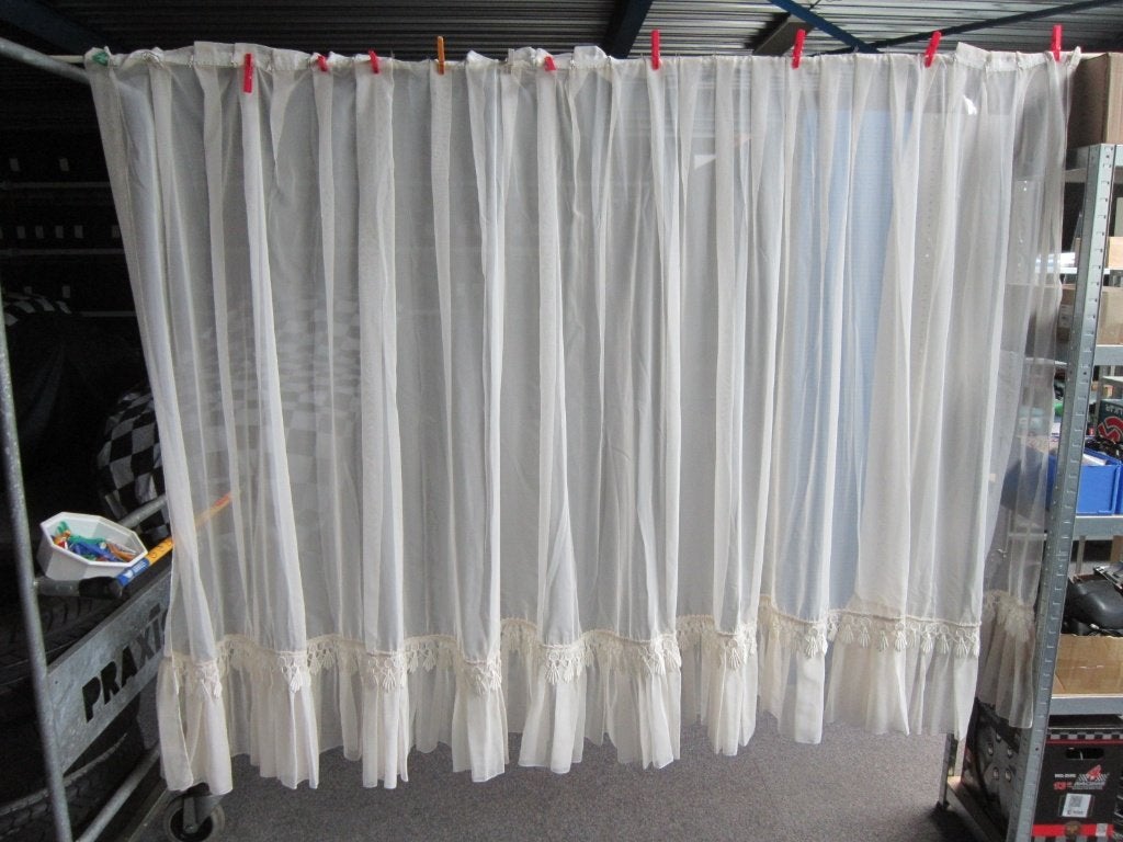 VITRAGE GORDIJN MET KANT, Ophalen, Overige materialen, 200 cm, Zo goed als nieuw