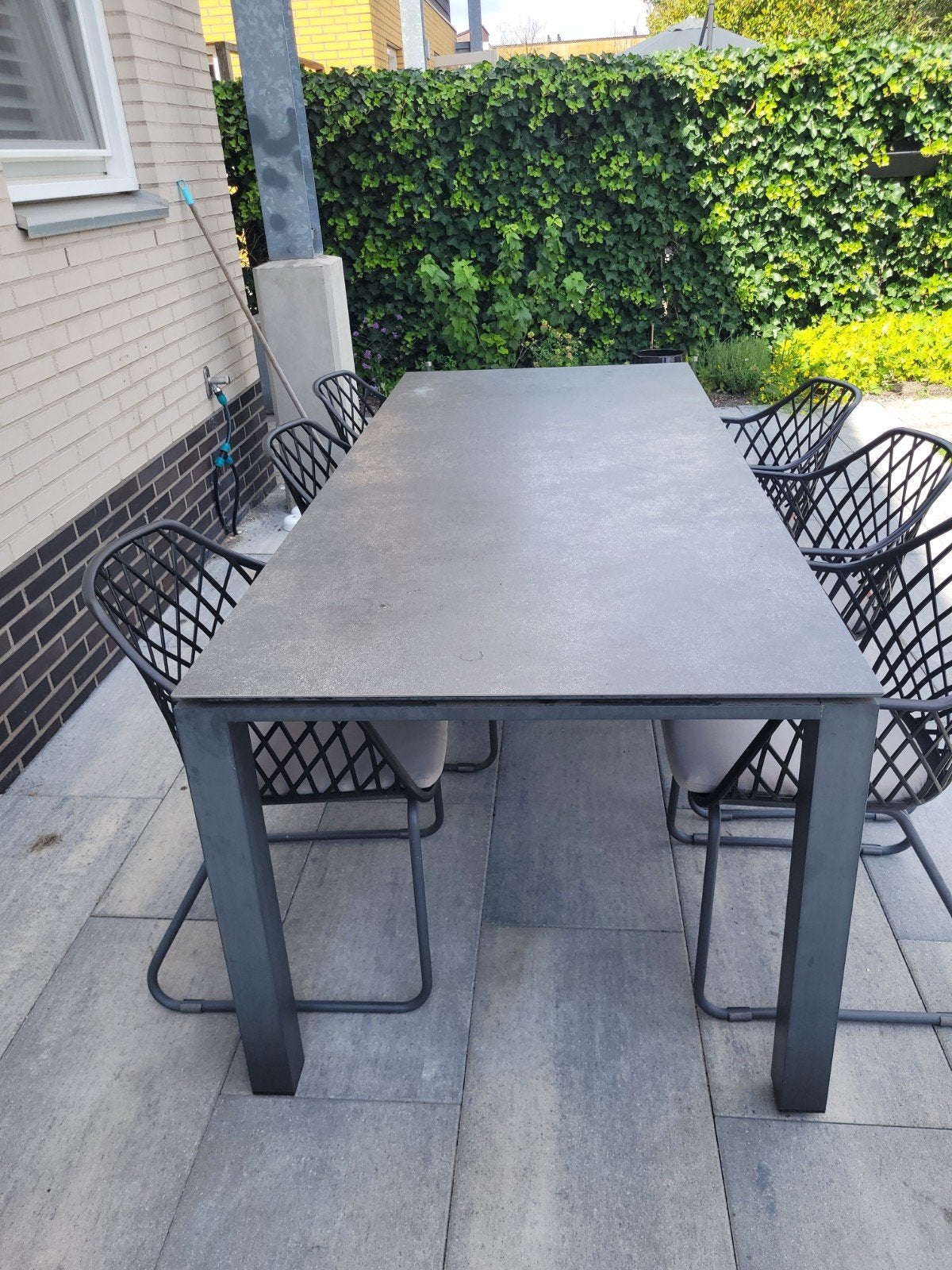 LIFE Eettafel en lage tafel antraciet met keramisch blad, Ophalen, Zo goed als nieuw, Rechthoekig, Overige materialen