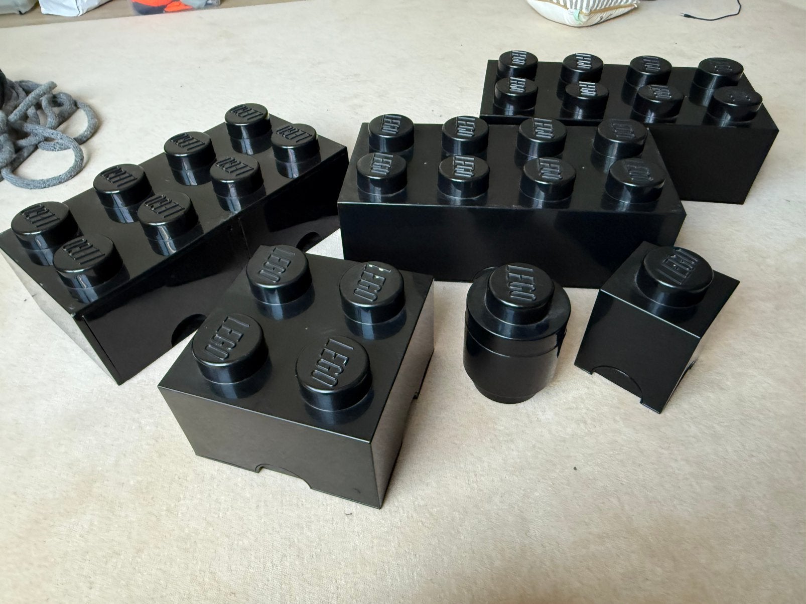 LEGO opbergboxen zwart – set van 6 – incl. ladebox, Ophalen of Verzenden, Zo goed als nieuw