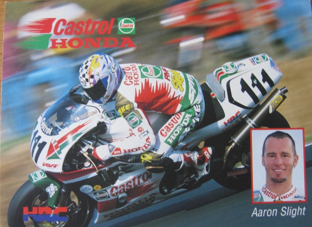 Aaron Slight van Team Castrol Honda op nieuwe ansichtkaart, Verzenden, 1980 tot heden, Ongelopen, Sport en Spel