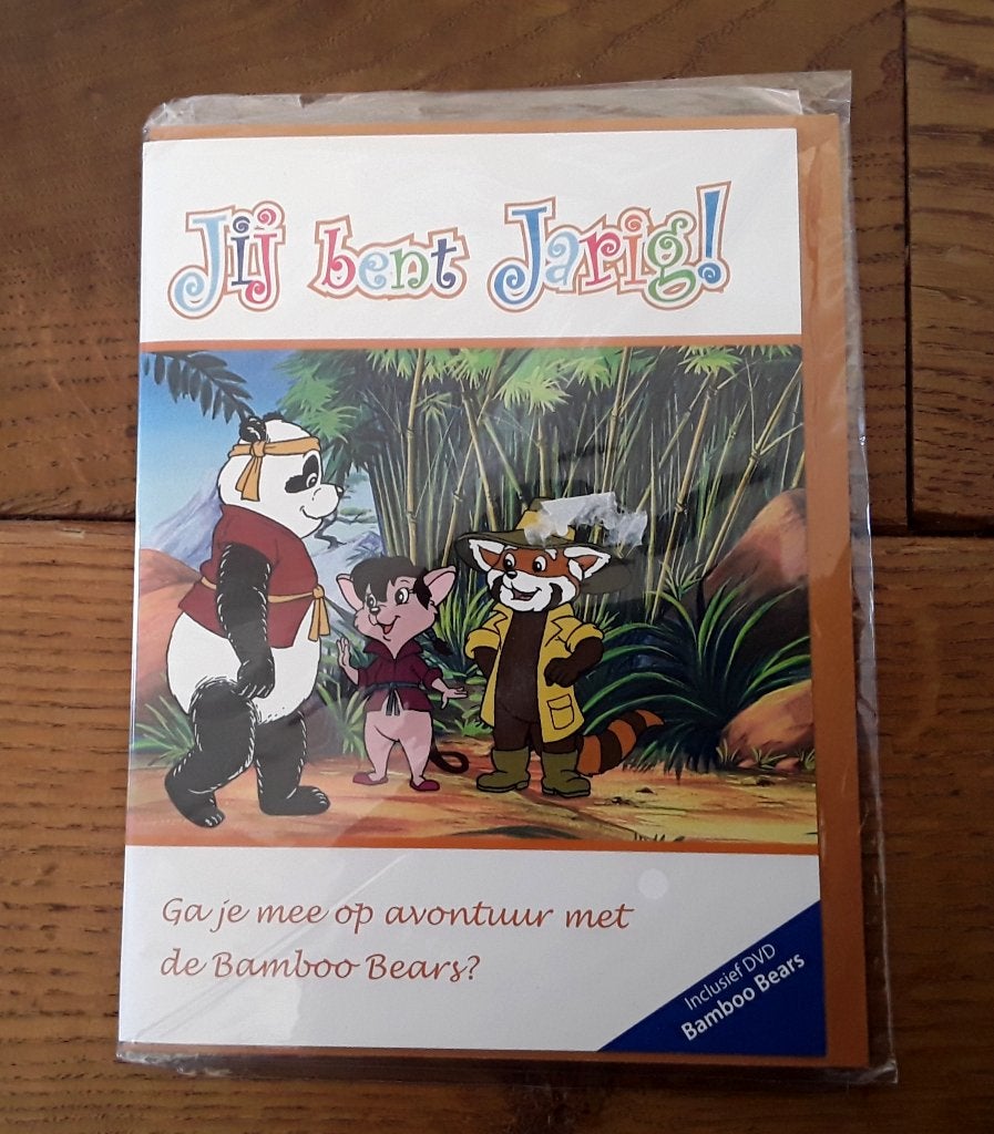Verjaardagskaart met dvd van Bamboo Bears (de Javaanse tijg, Ophalen of Verzenden, Nieuw