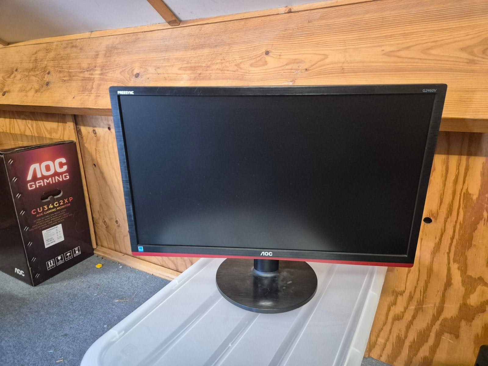 AOC G2460V 24 inch Gaming Monitor, Gebruikt, Kantelbaar, HDMI, 1 tot 2 ms