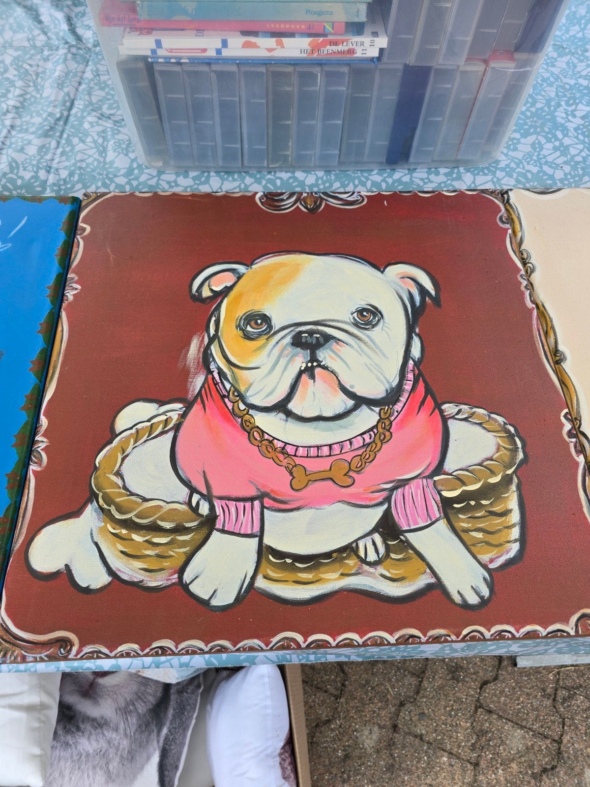 Te koop: Canvas met hond, Ophalen, Zo goed als nieuw, Schilderij