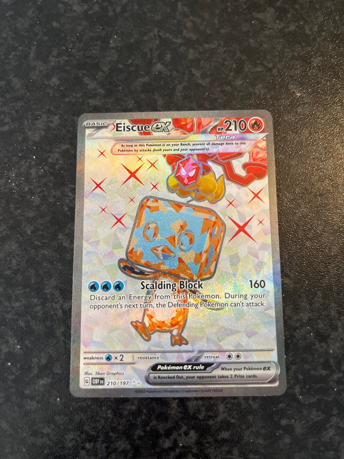 Eiscue ex 210/197 Shiny Treasure ex Pokémon kaart, Ophalen, Nieuw, Losse kaart, Foil