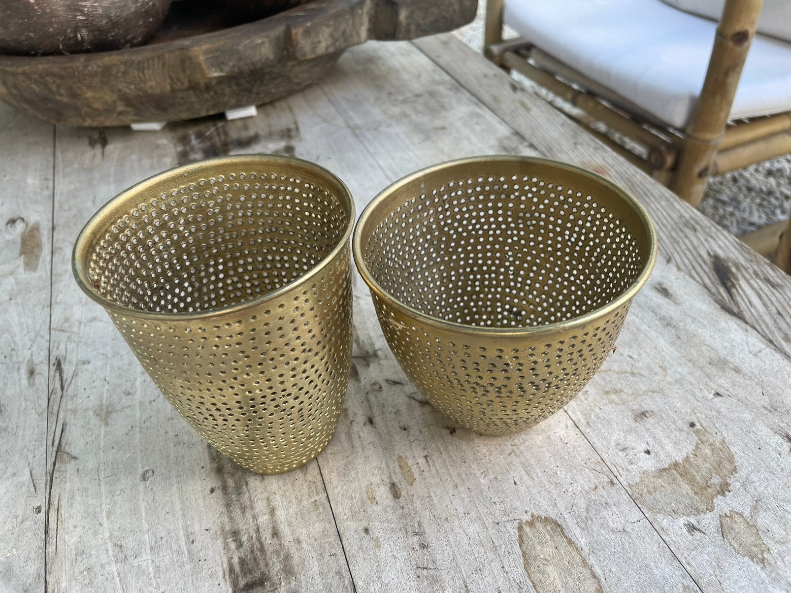 Senza home windlicht, goud, Ophalen of Verzenden, Zo goed als nieuw, Goud, Metaal