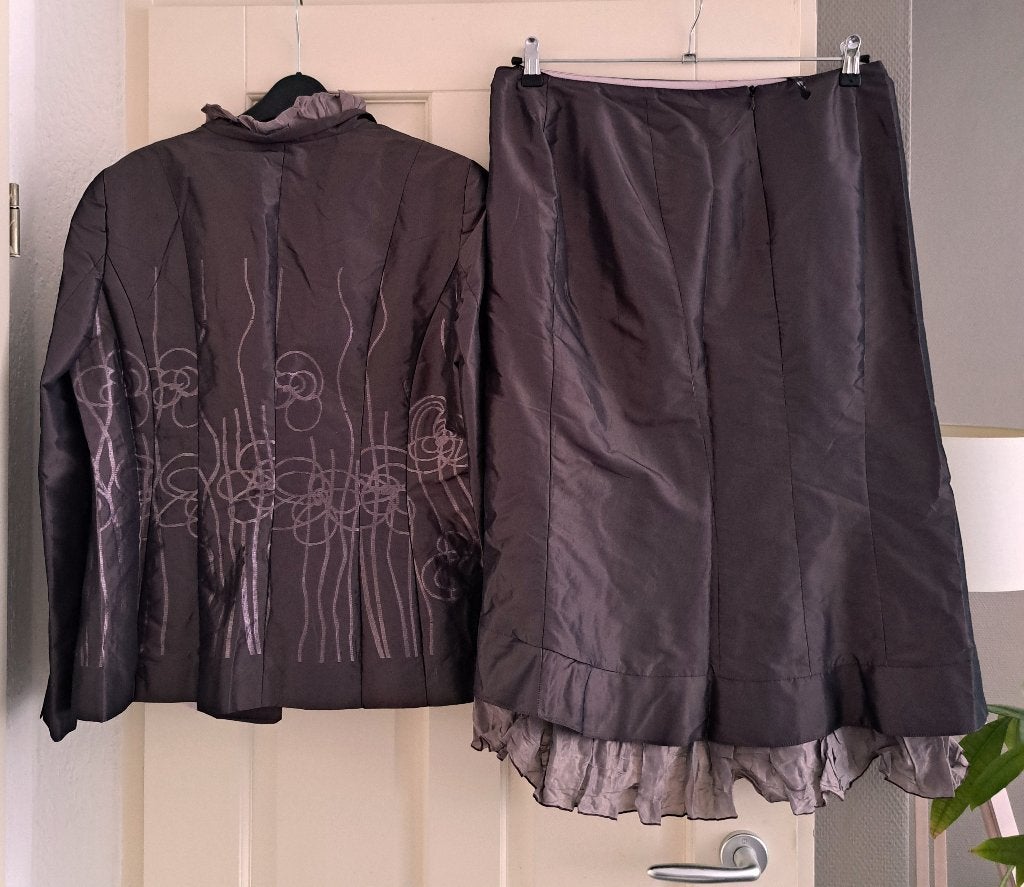 Vera Mont 3-delig set blazer, top & rok (maat 44) art 50497, Kostuum of Pak, Vera Mont, ., Paars