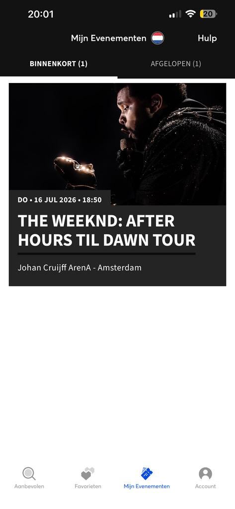 3 tickets The Weeknd 16 juli 2026, Drie personen of meer, Juli