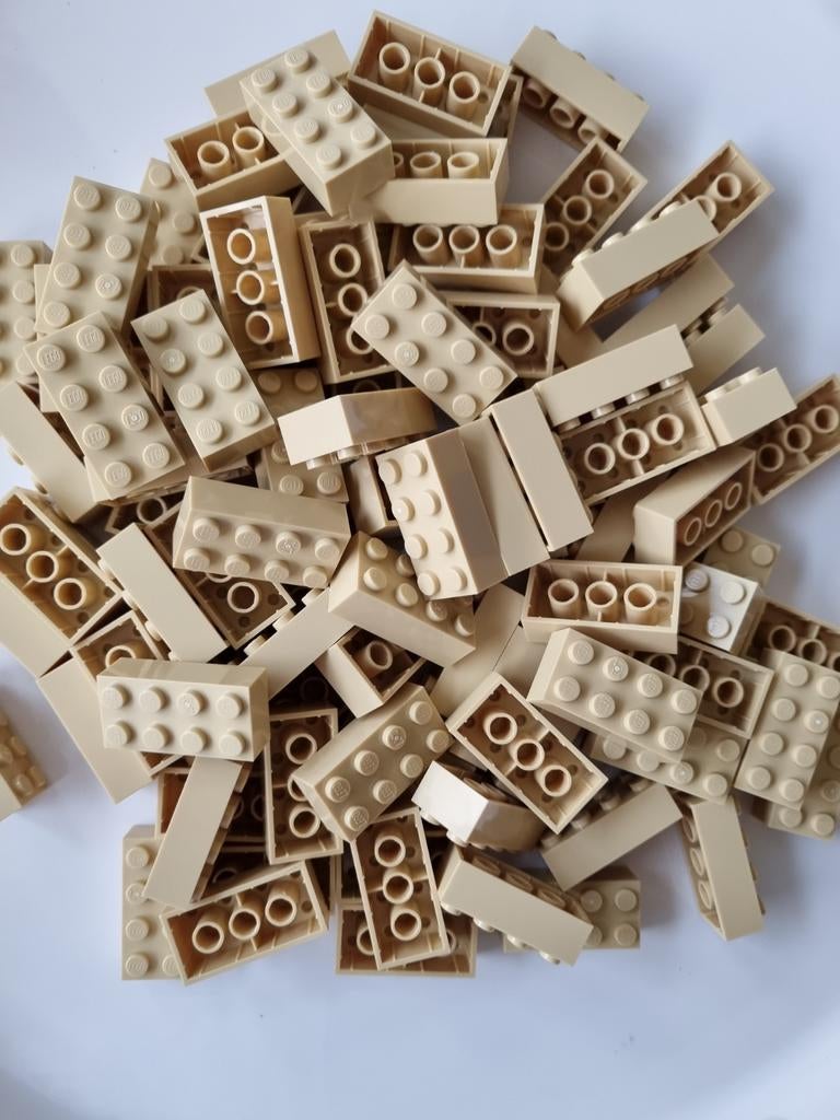 100 nieuwe lego stenen 2x4 Beige / Tan 3001, Ophalen of Verzenden, Nieuw, Losse stenen, Lego