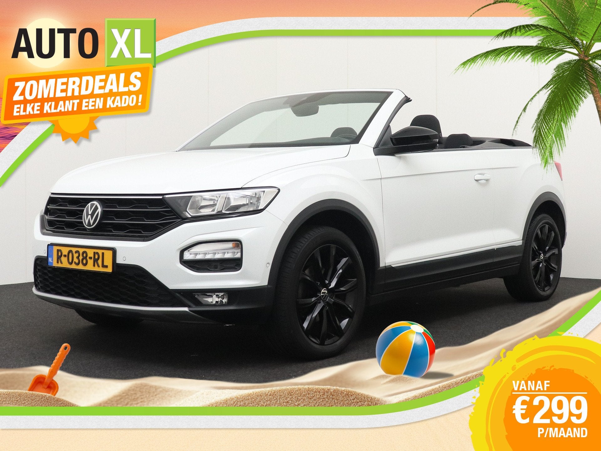 Volkswagen T-Roc Cabrio 116 PK BlackLine Camera Adap.Cruise, Auto's, Volkswagen, Voorwielaandrijving, Stof, Gebruikt, Cabriolet