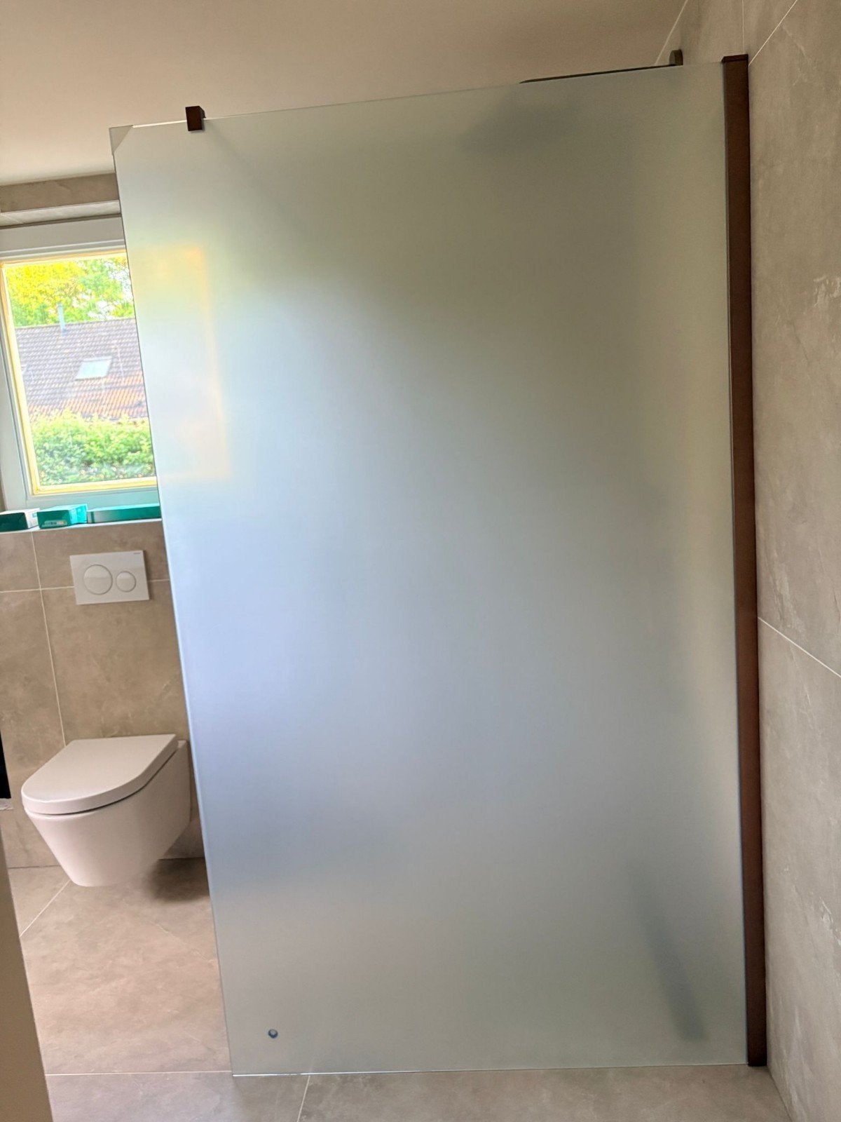 Nieuwe Douchewand 120x200cm Mat Wit met Geborsteld Koper, Ophalen, Nieuw, Glas, Douche