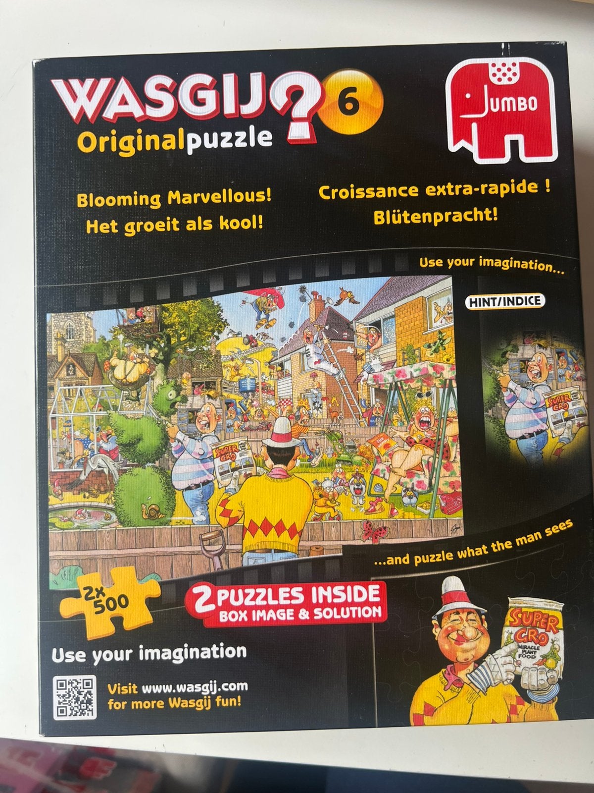 Wasgij puzzel 2x500 stukjes, Ophalen, 500 t/m 1500 stukjes, Zo goed als nieuw