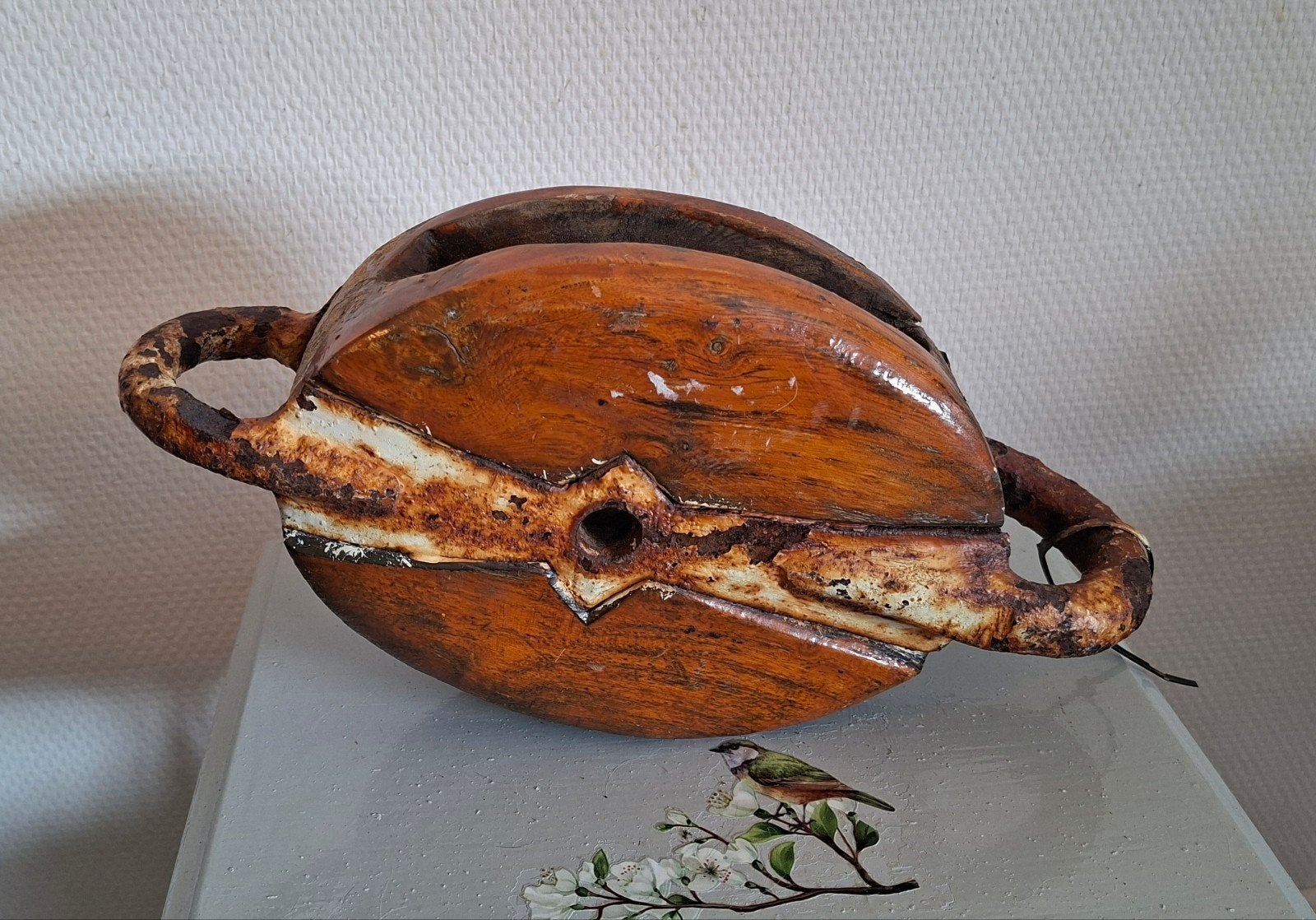 oude scheeps katrol, Ophalen of Verzenden