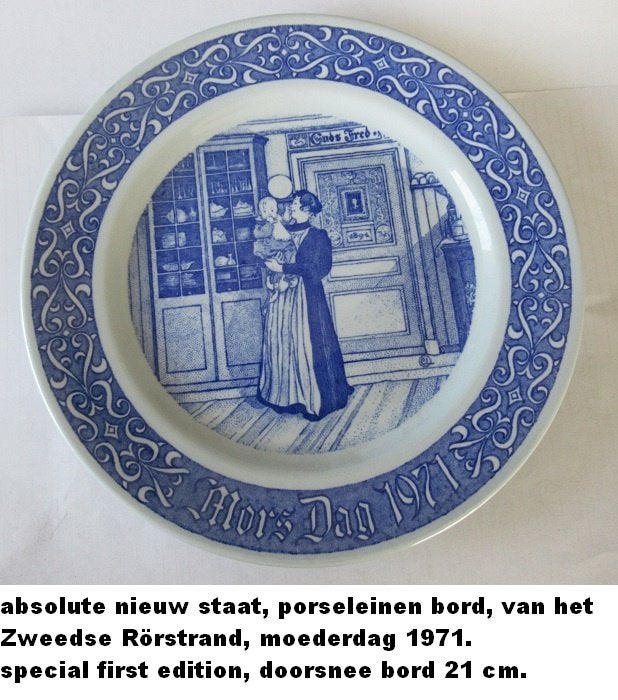 Rörstrand Porselein Zweden, set van 2 wandborden, nieuw 1971, Ophalen of Verzenden, Nieuw, Steen/keramiek, Wandbord of Wandpaneel