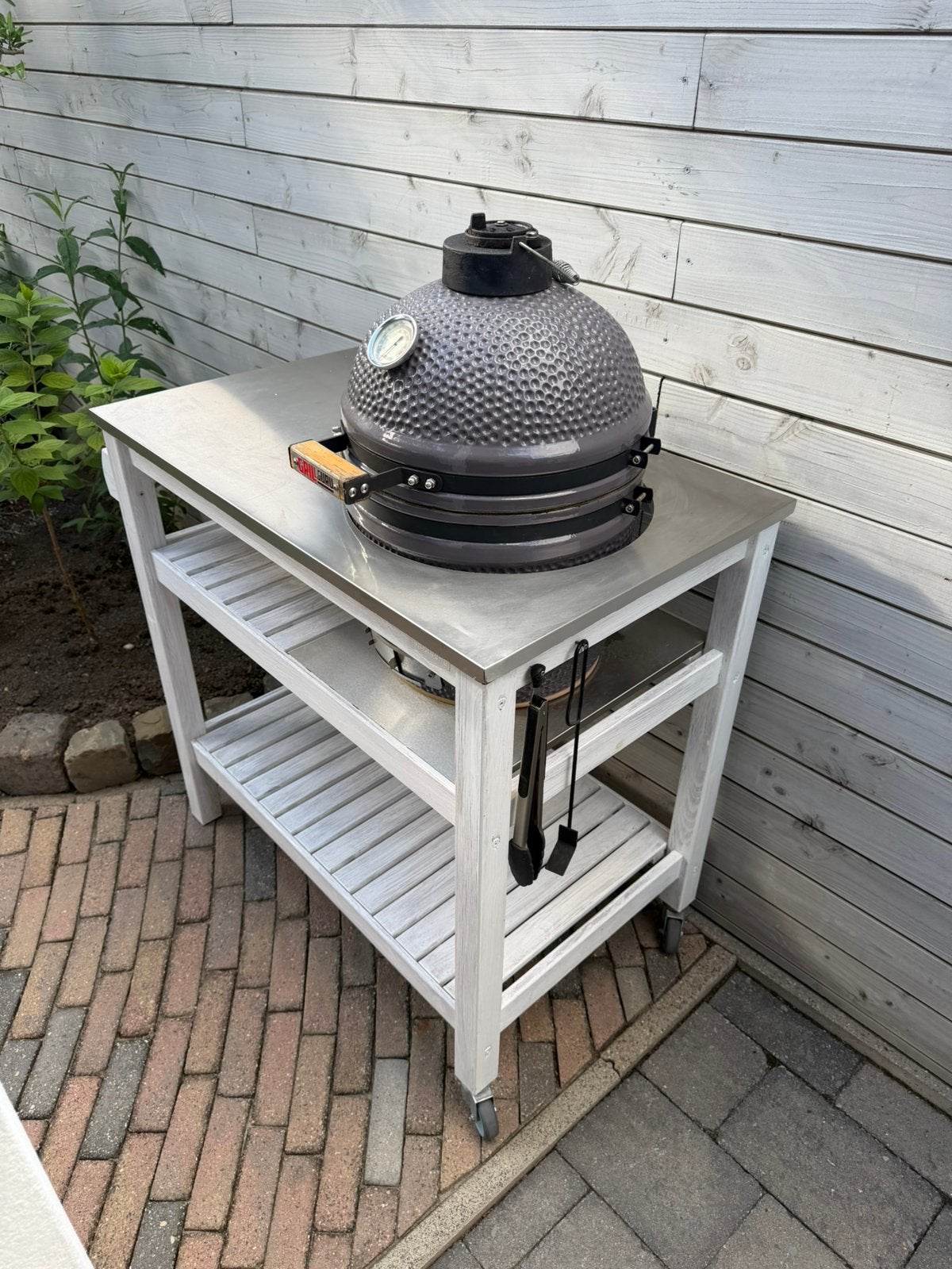 Grill guru compact kamado barbeque, Tuin en Terras, Houtskoolbarbecues, Ophalen, Gebruikt, Met accessoires
