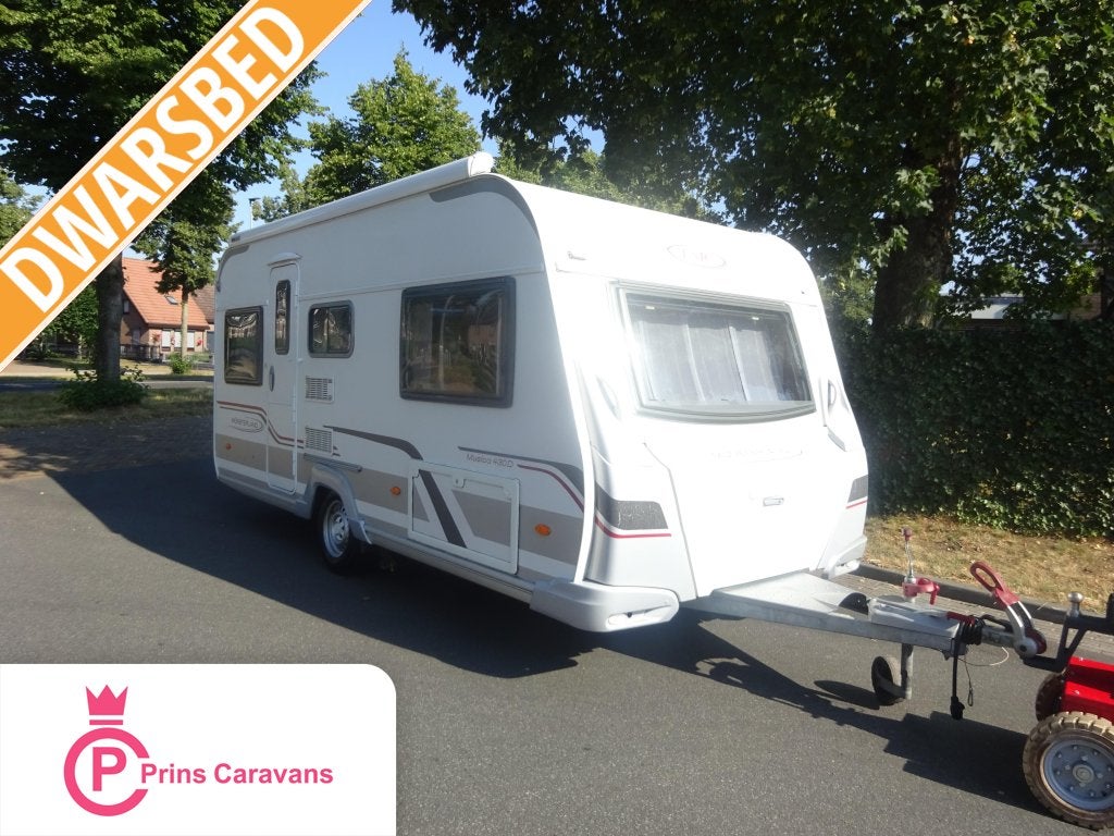 Lmc Musica 430 D Met Vaste Luifel en Mover, Caravans en Kamperen, Caravans, Standaardzit, Schokbreker, Bedrijf, 4 tot 5 meter