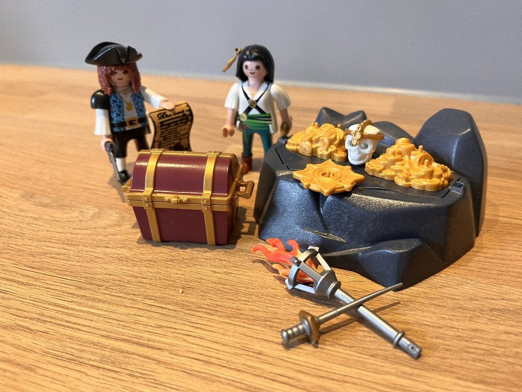 PLAYMOBIL 6683 Piratenschat met 2 piraten en schatkist, Pirates, Gebruikt, Complete set, Overige typen