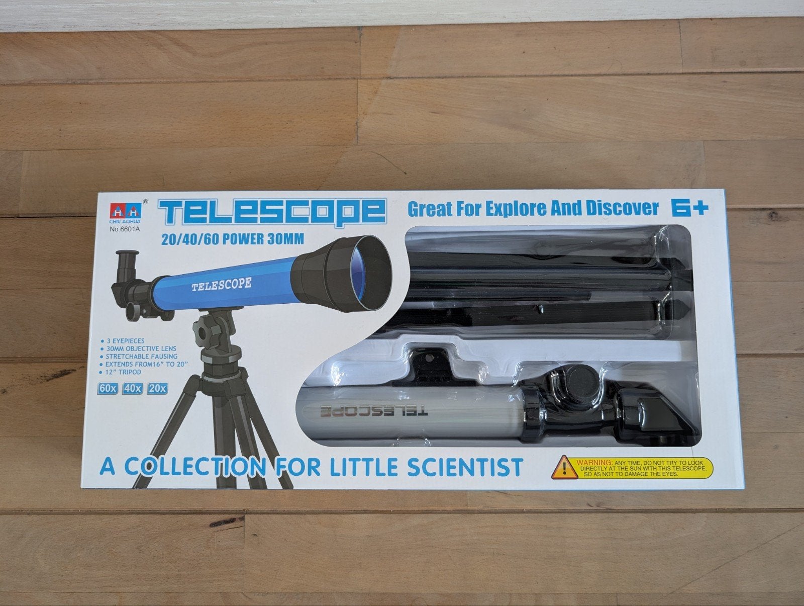 Telescoop voor kinderen - 20/40/60x vergroting, 30mm, Ophalen of Verzenden, Zo goed als nieuw, Ontdekken