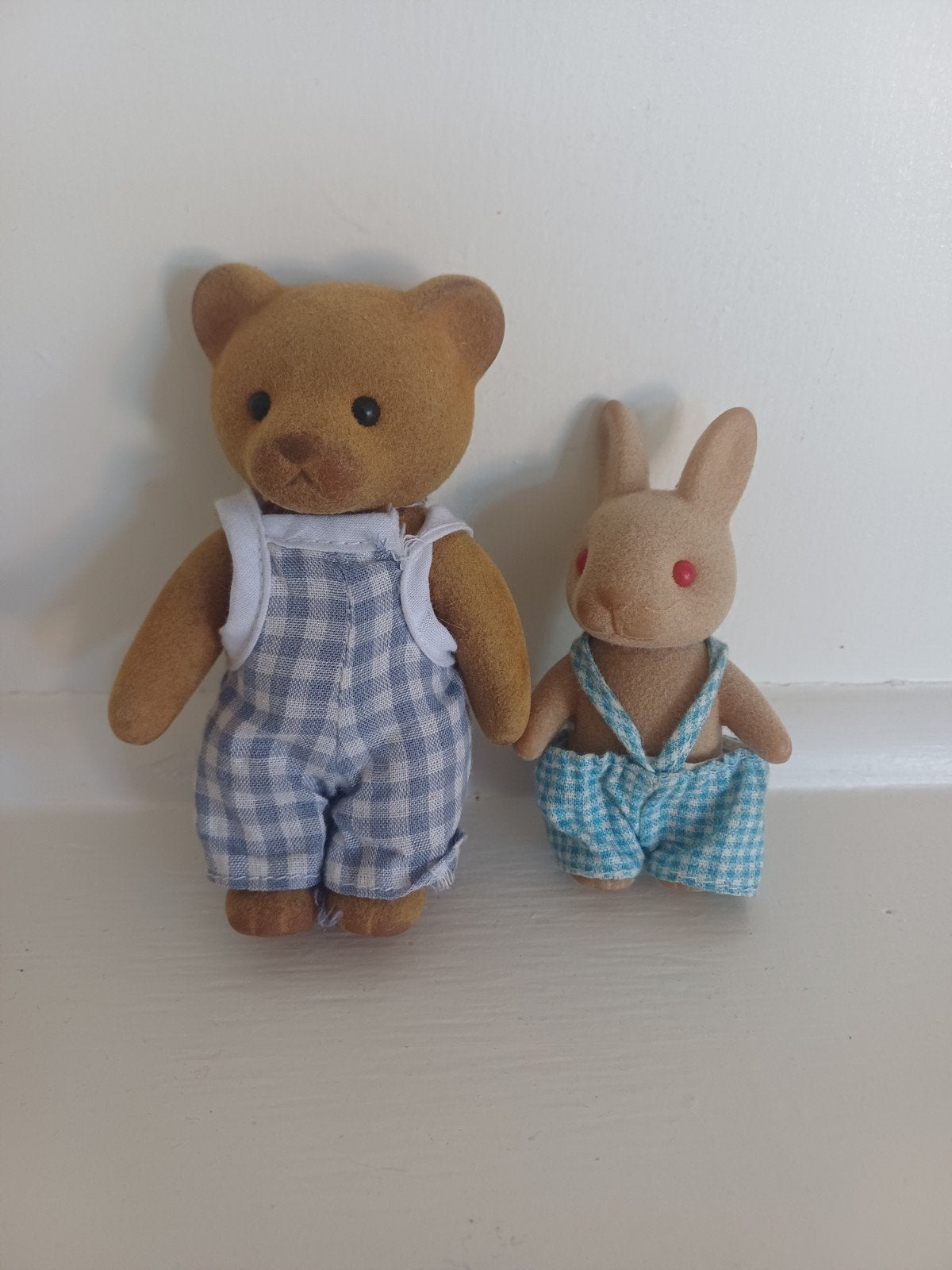 Vintage Sylvanian Families stijl beertje en konijntje, Ophalen of Verzenden, Gebruikt