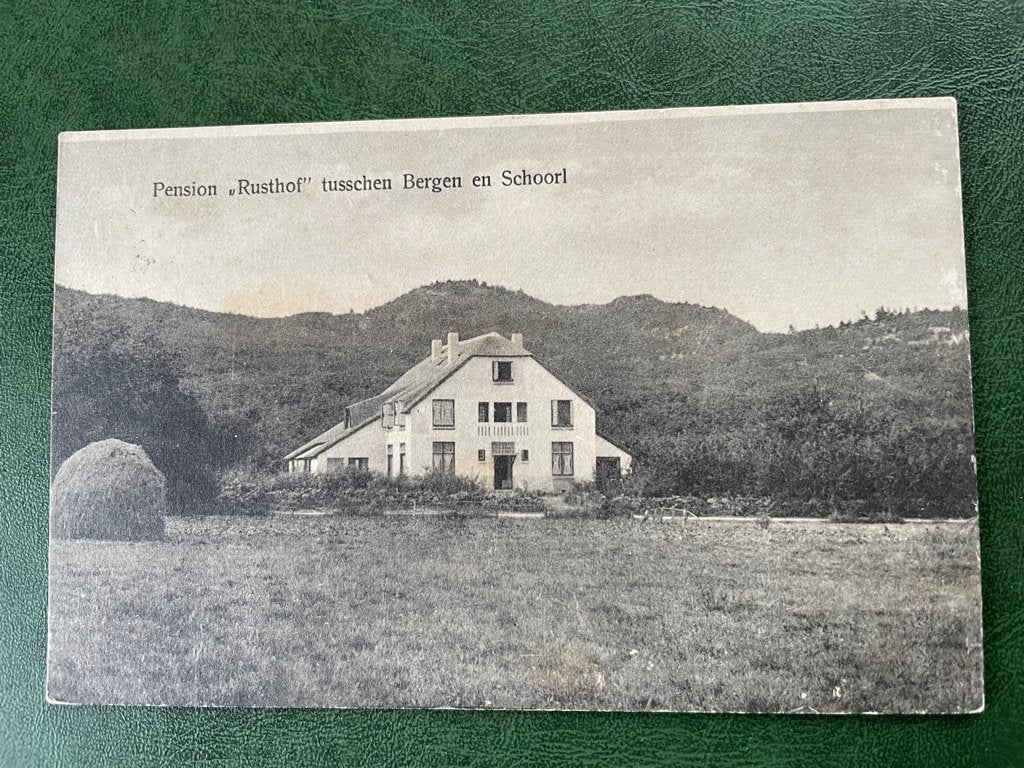 ansichtkaart van Bergen en Schoorl ; Pension Rustoord., Verzenden, 1920 tot 1940, Noord-Holland