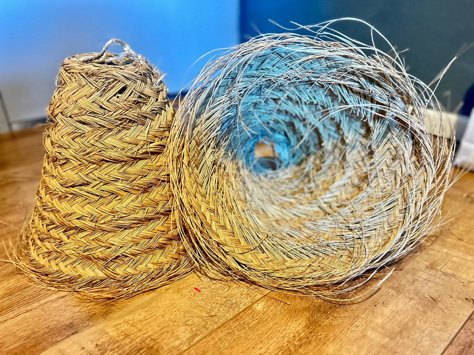 2x Nieuwe Zeegras Hanglamp, Overige materialen, Boho, Nieuw, Ophalen of Verzenden