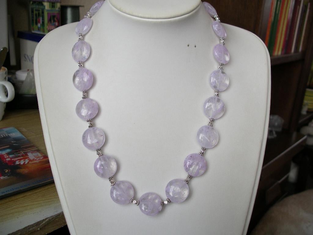 Een mooie Rozenkwarts edelstenen ketting, Verzenden, Overige materialen, Ketting, Met edelsteen