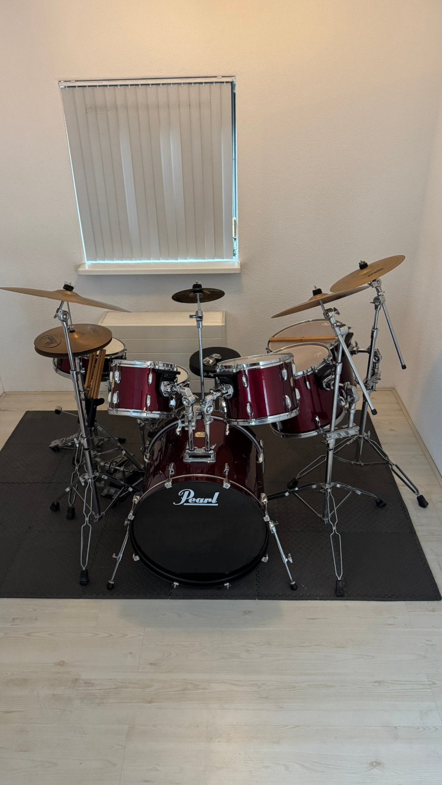 PEARL, compleet drumstel met extra’s zie info & foto’s, Muziek en Instrumenten, Ophalen, Zo goed als nieuw, Pearl