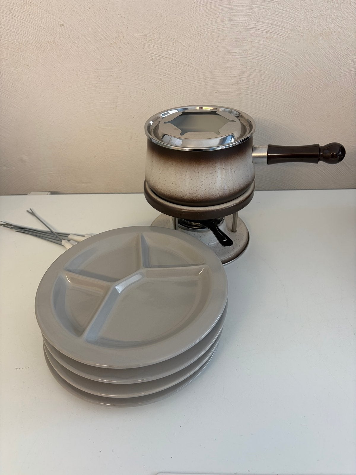 Vintage Fondue Set, Ophalen of Verzenden, Metaal, Meerkleurig, Overige merken