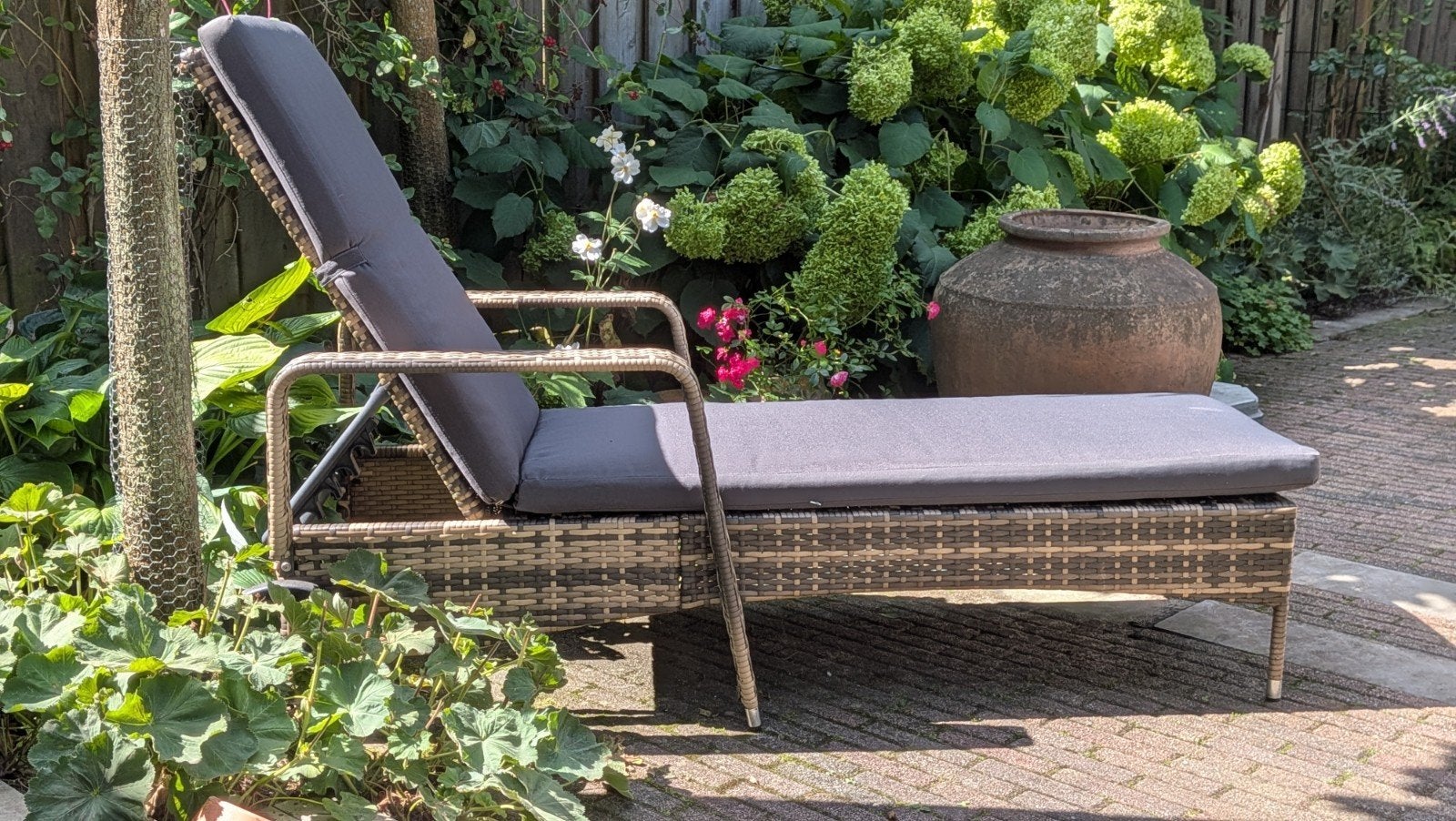 Verstelbaar Wicker ligbed, Ophalen, Wicker, Verstelbaar