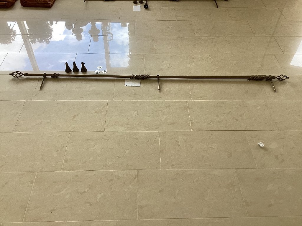 Gordijnroede brons design ca 226 cm, Ophalen