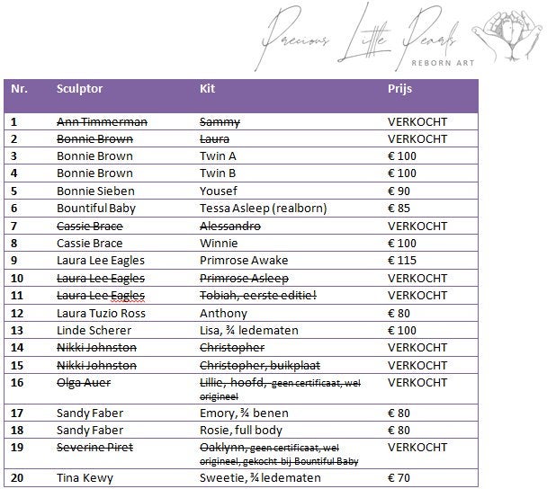 Reborn kits te koop!, Ophalen of Verzenden, Nieuw, Pop, Levensecht of Reborn