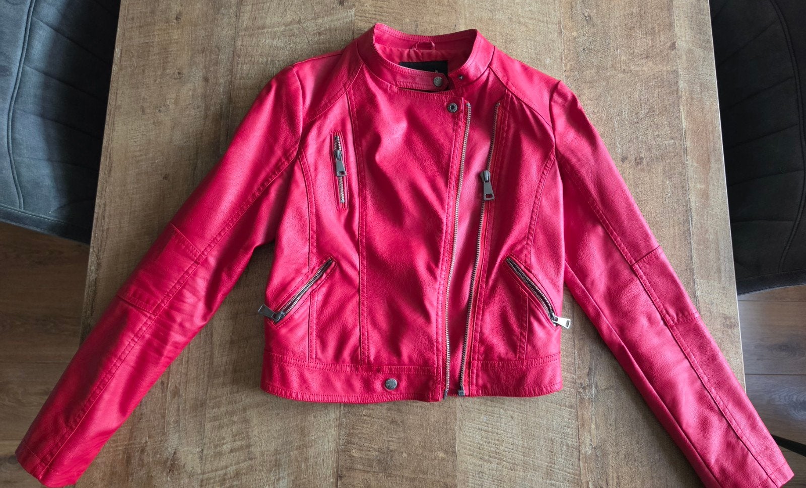 Rood leren jasje J&S Millenium Basic - Maat M, Maat 38/40 (M), Ophalen of Verzenden, Zo goed als nieuw, J&S Millenium Basic