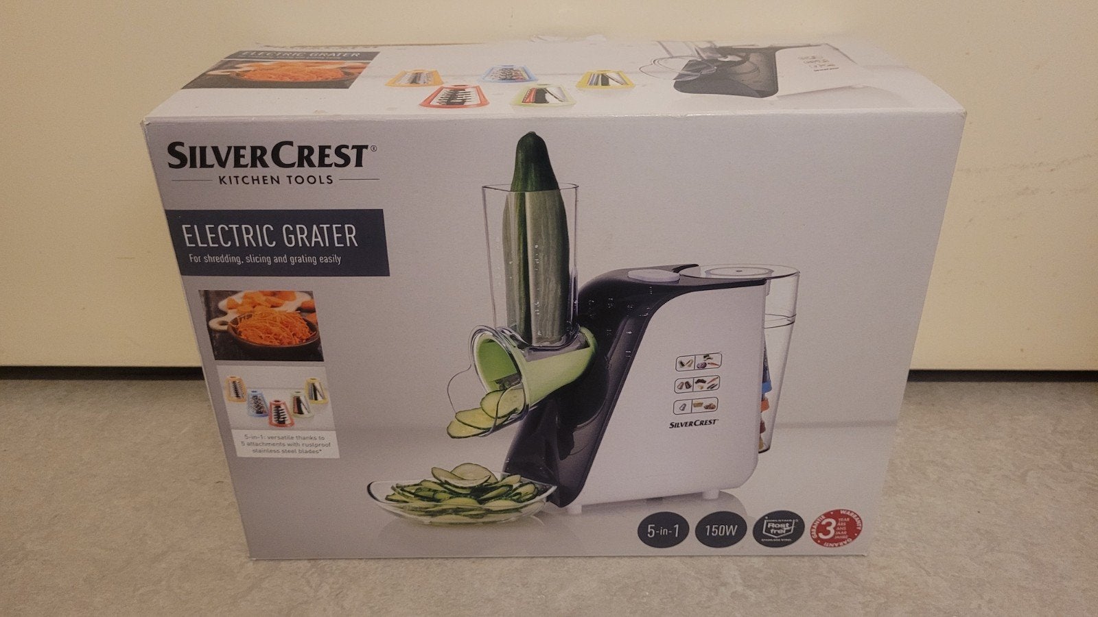 Silvercrest Elektrische Rasp 5-in-1 - Nieuw in doos, Kunststof, Nieuw, Ophalen of Verzenden, Snijmachine