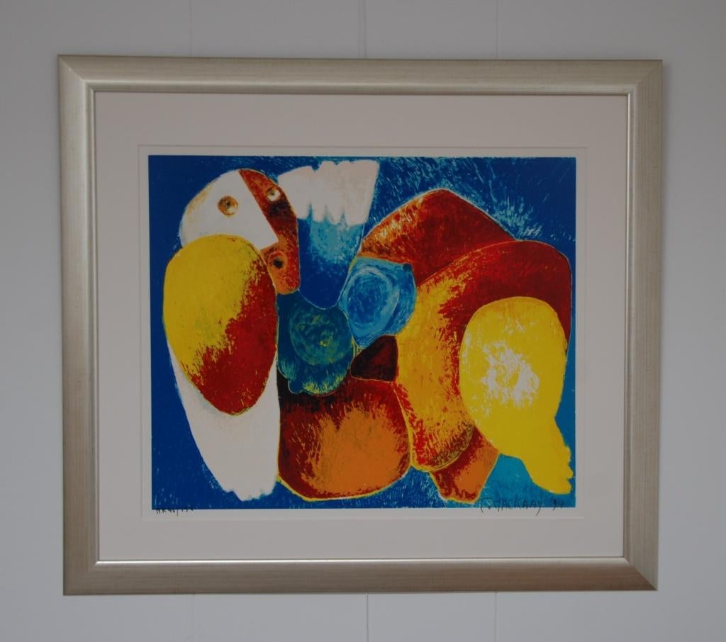 Theo Mackaay zeefdruk schilderij. Jaar 1994, Antiek en Kunst, Ophalen