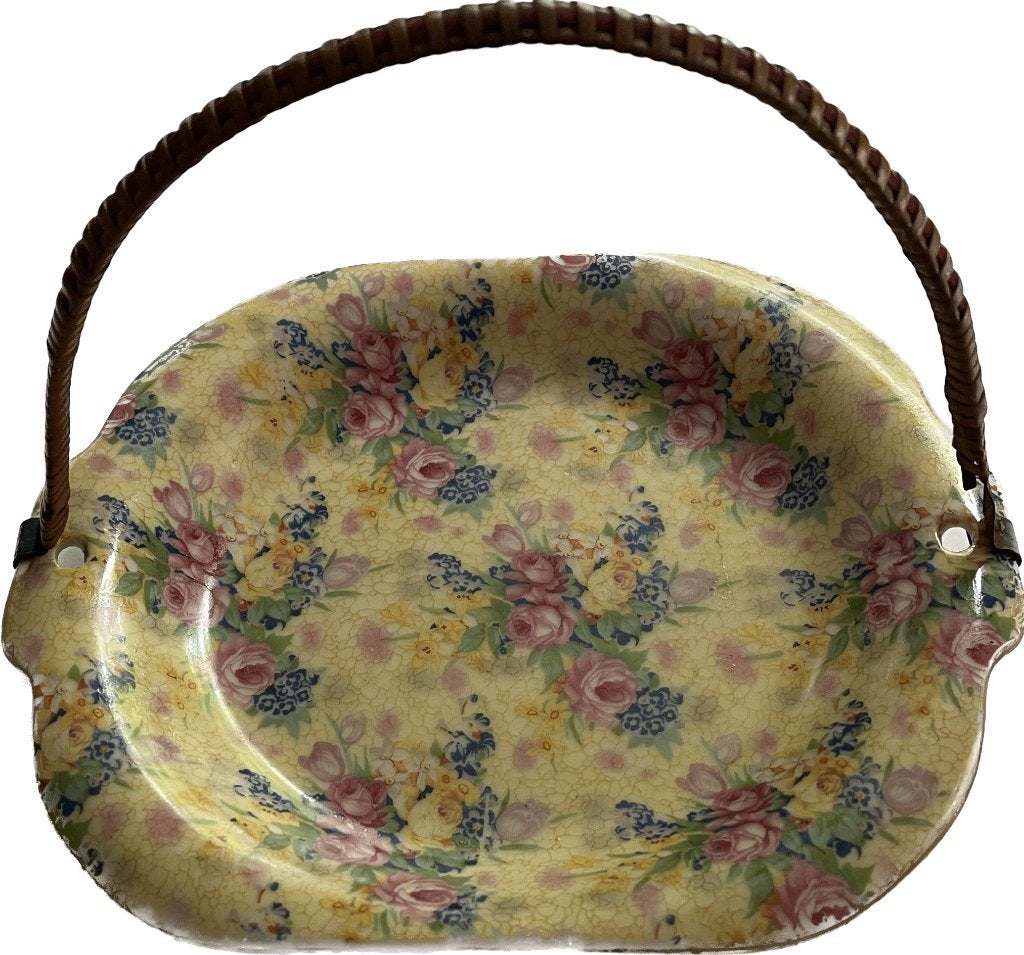 Vintage bonbonschaaltje / schaal voor koekjes “Mille Fleurs”, Ophalen of Verzenden