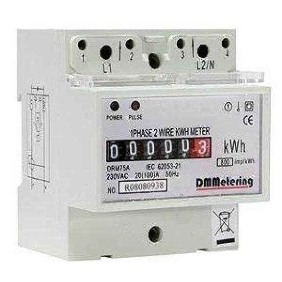 Dmm metering drm-75a 230v-(50a) electricity meter, Ophalen of Verzenden, Nieuw