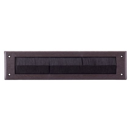 Brievenbus tochtwering met haar zonder klep bruin  340x80 mm, Ophalen of Verzenden, Nieuw, Kunststof, Brievenbusklep