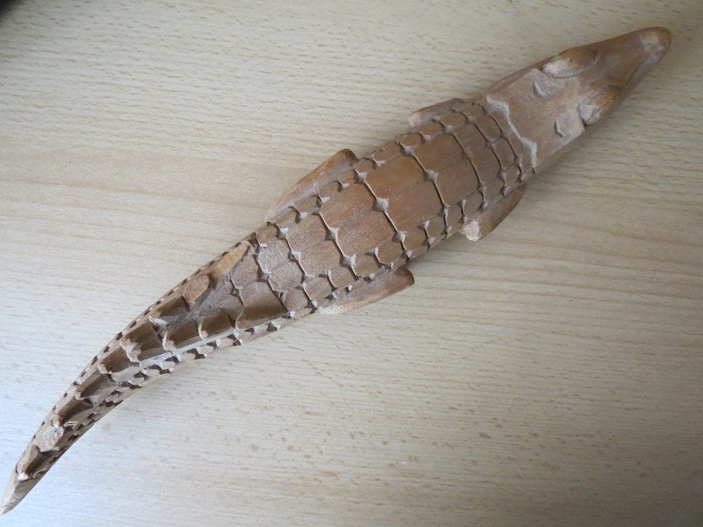 Krokodil, Hout, Gesneden, Papoea-Nieuw-Guinea, Ophalen of Verzenden
