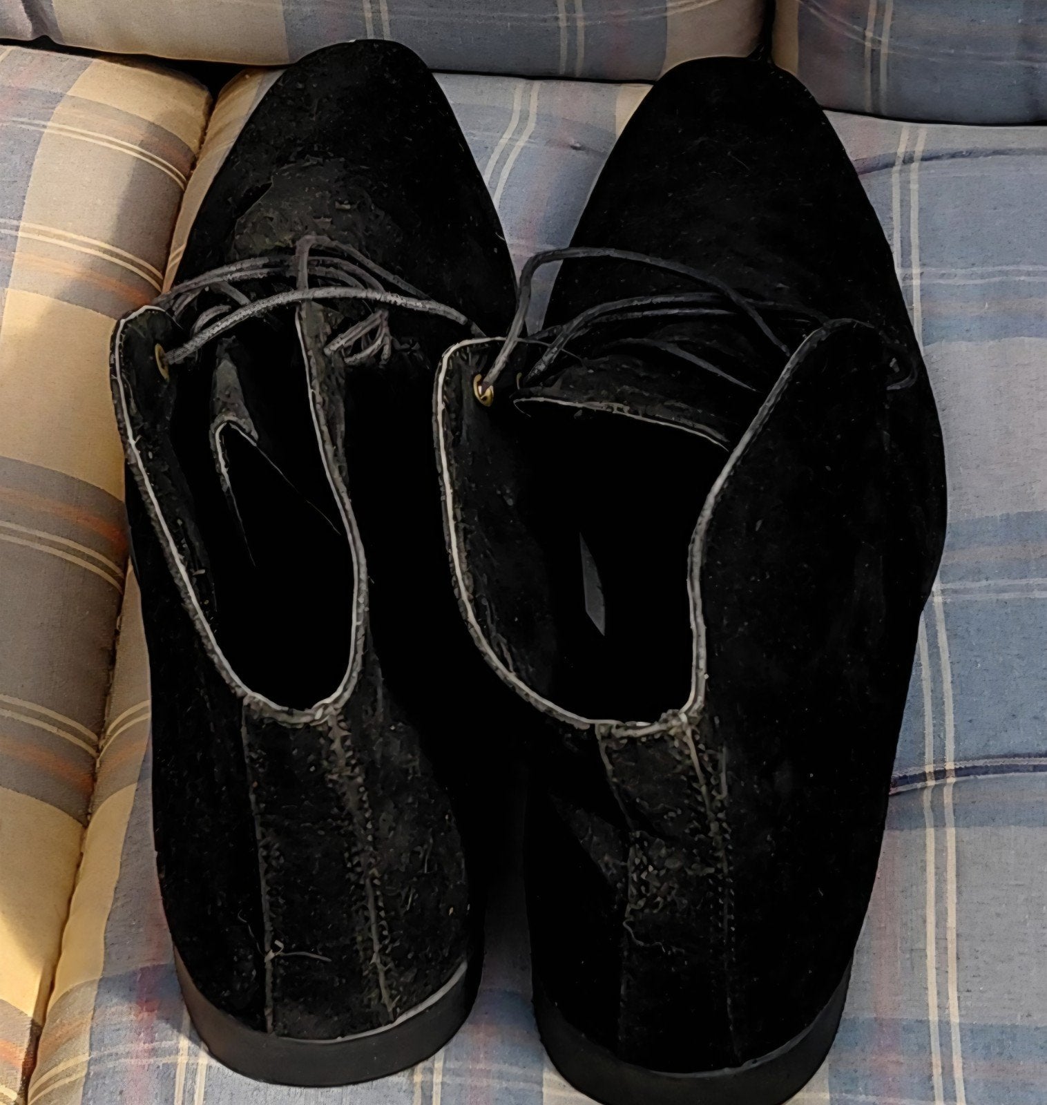 Zwarte suède veterschoenen - Pier One - Maat 44, Zwart, Pier One, Ophalen of Verzenden, Zo goed als nieuw