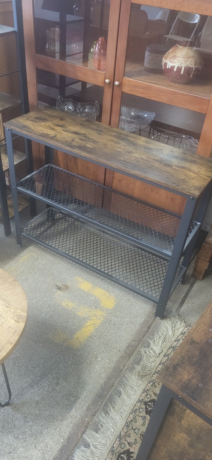 Industriële Console Tafel met 2 Planken - Rustiek Bruin, Ophalen of Verzenden