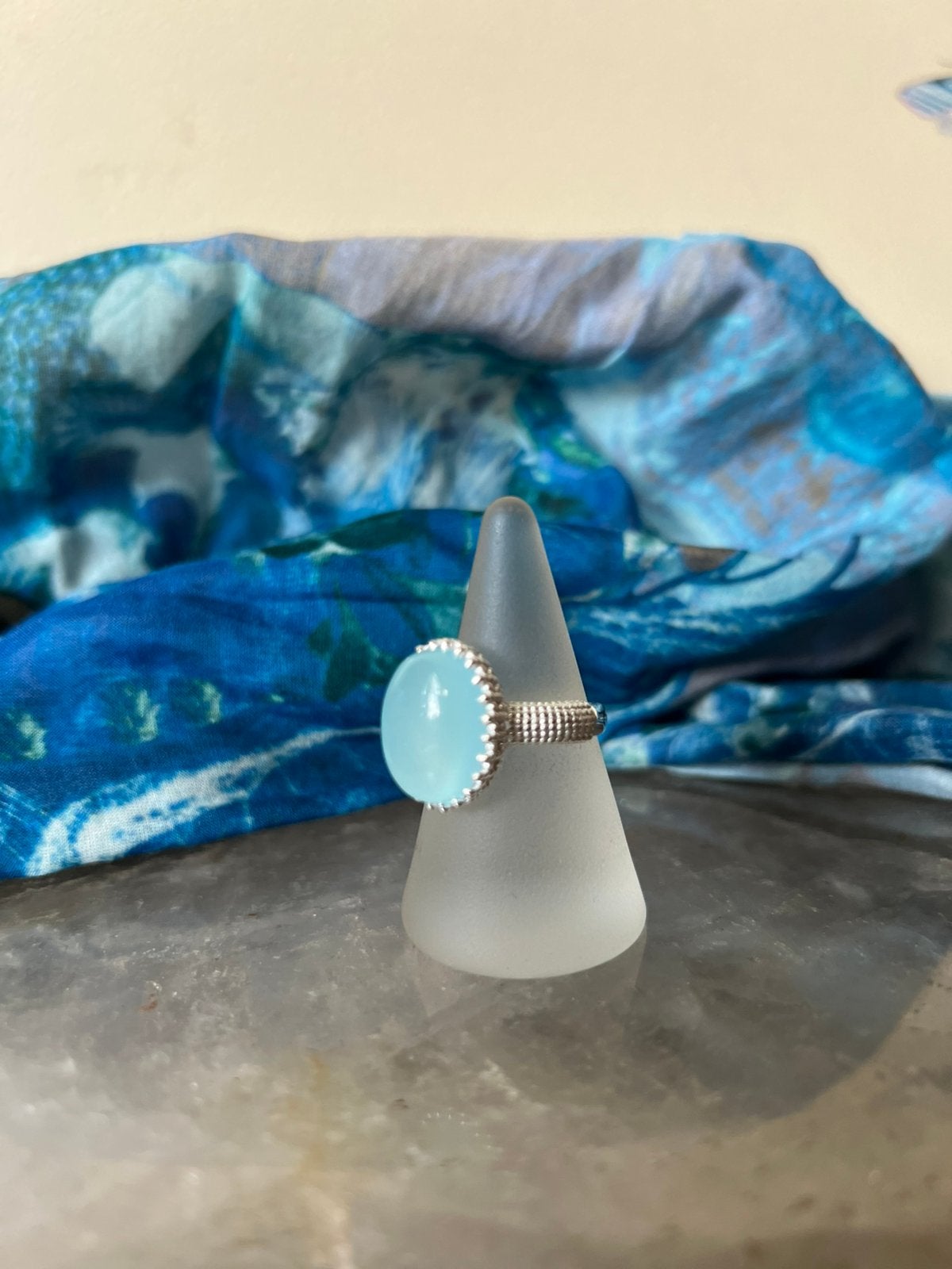 Chalcedoon geluk creatief zelfvertrouwen vreugde inzicht TIP, Sieraden, Tassen en Uiterlijk, Ringen, Blauw, Magnolia11, Nieuw