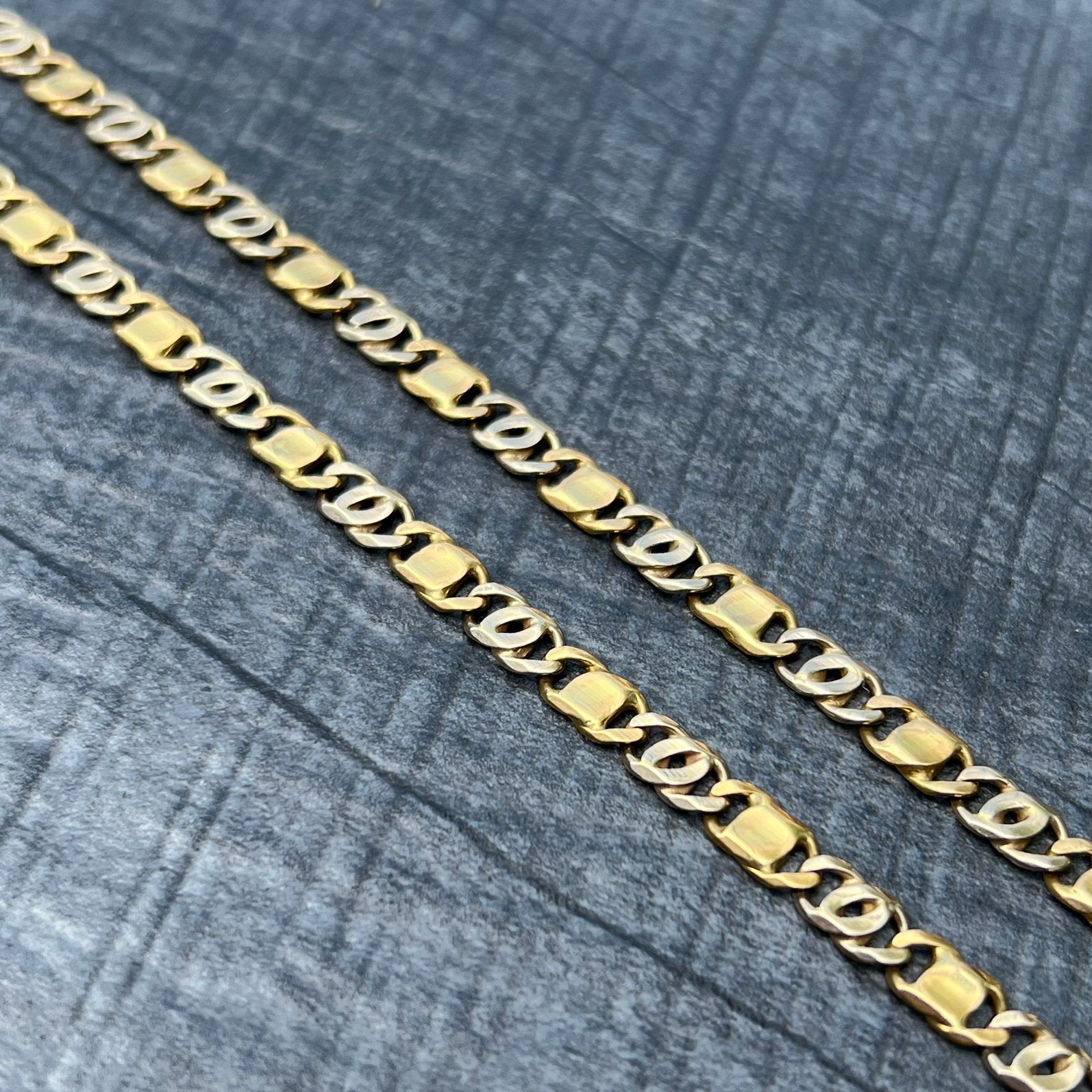 18k gouden ketting massief 30 gram valkenoog schakel, Ophalen of Verzenden, Zo goed als nieuw, Goud