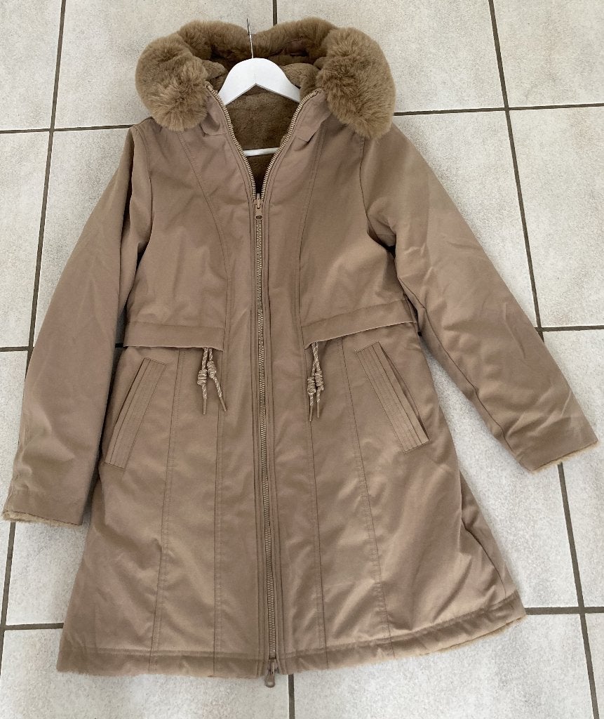 Bijzonder mooie jas winterjas dames 38 Saturne Paris NIEUW, Maat 38/40 (M), Saturne Paris, Beige, Nieuw