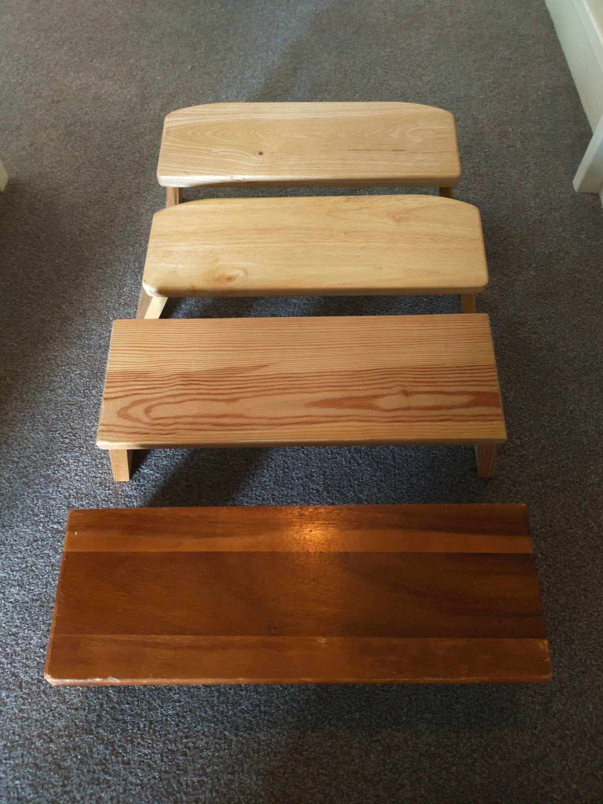 Houten meditatiebankjes - set van 4, Huis en Inrichting, Ophalen, Gebruikt, Meditatief, Rustiek, Bruin