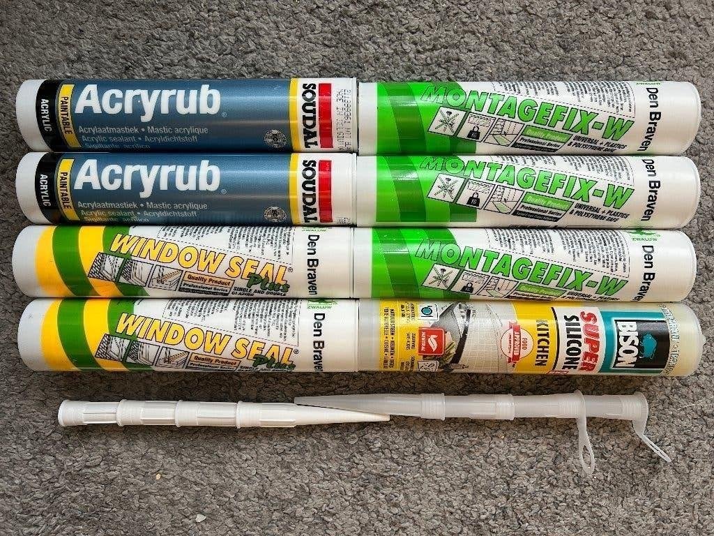 Den Braven, Soudal en Bison Acryl, Siliconen en Montagekit, Doe-het-zelf en Verbouw, Ophalen of Verzenden, Nieuw, Overige typen