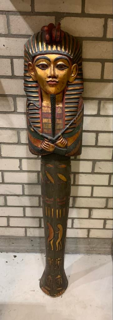 Houtsnijwerk Toetanchamon - ca. 150cm, Antiek en Kunst, Kunst | Beelden en Houtsnijwerken, Ophalen